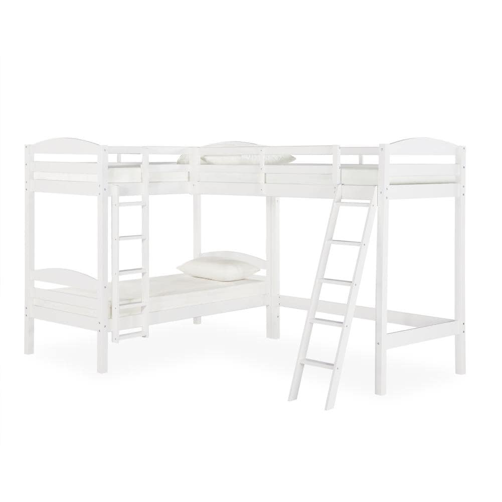 Details about   Dorel Living Sierra Twin Triple Bunk Bed in White 