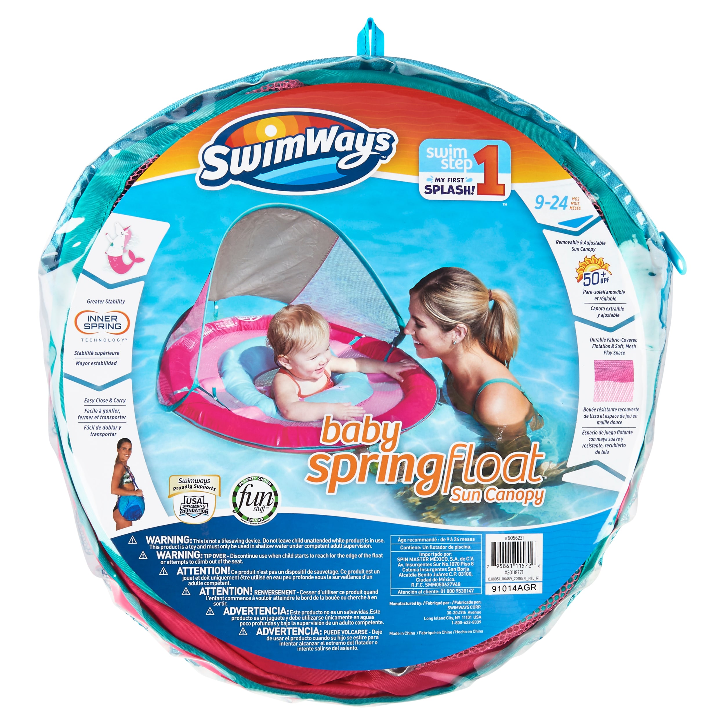 SwimWays Swim Step 1 Baby Spring Float Sun Canopy Ages 9-24 Months for sale online 