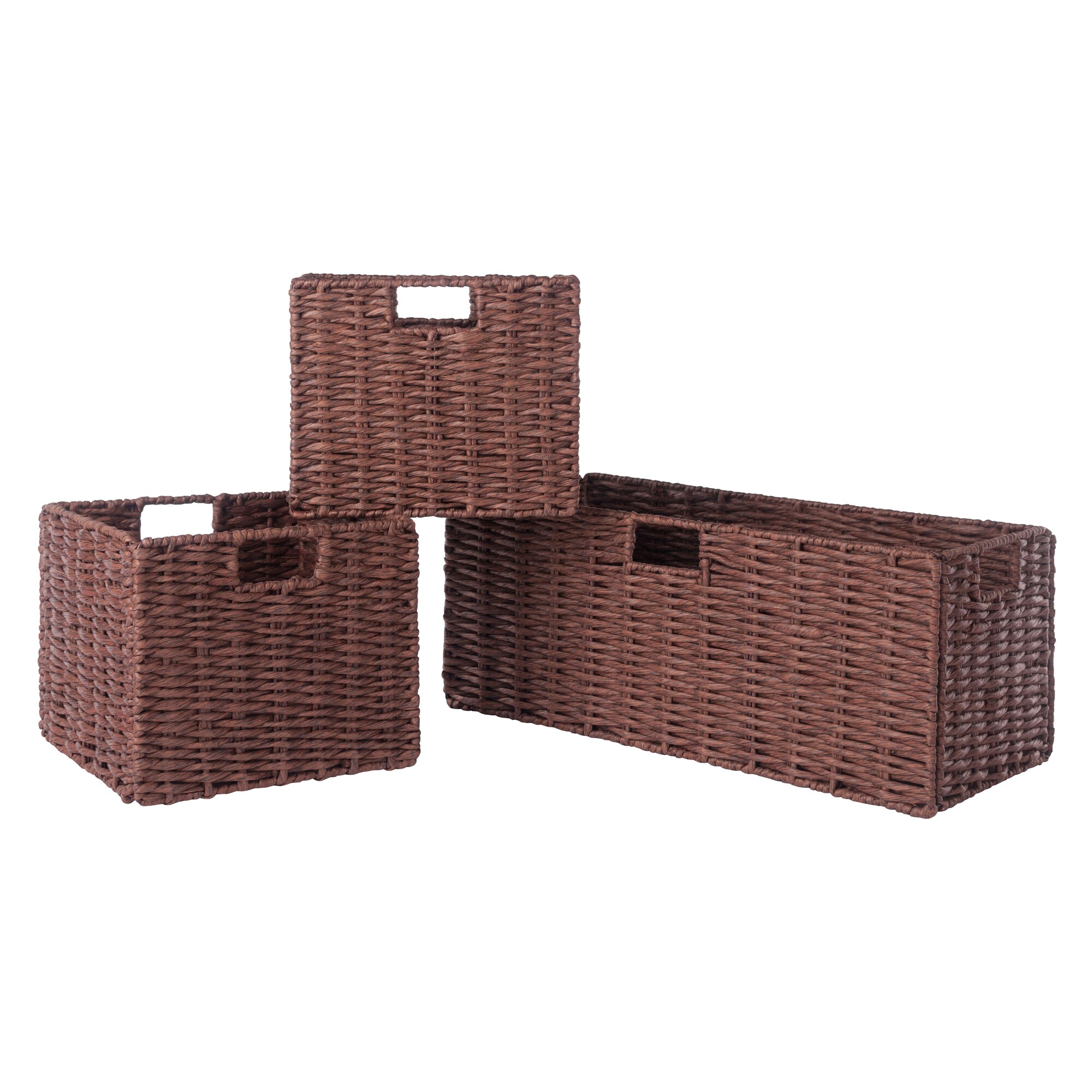 1 Large and 2 Small Leo Set of 3 Wired Baskets