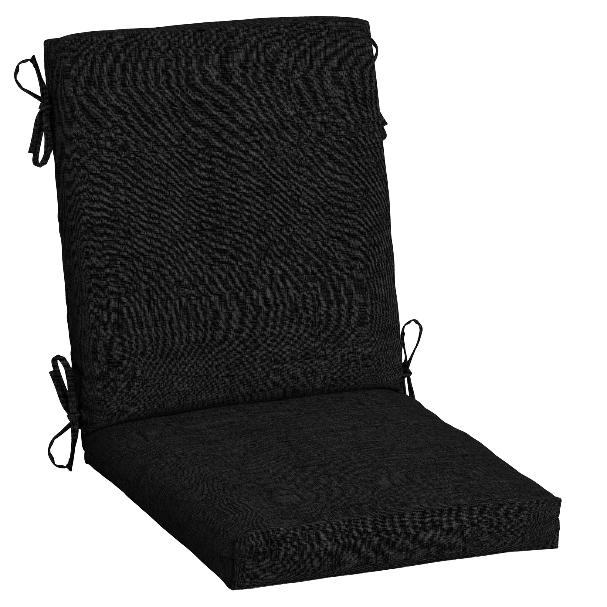 20-inch by 19-inch Polyester Chair Cushion Black Set of Four 