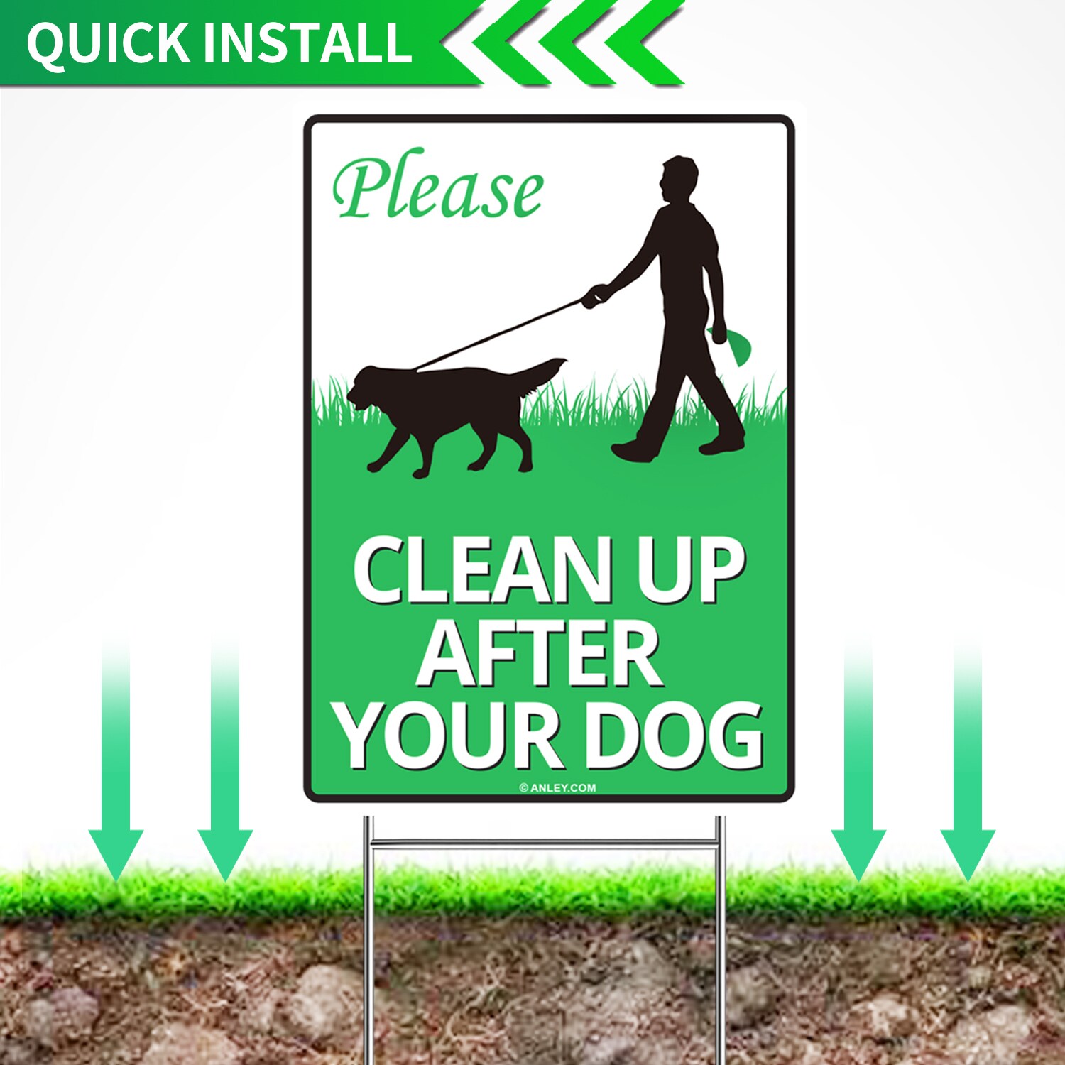 9" x 12" Please No Dog Peeing On Grass Aluminum Dog Peeing Sign 