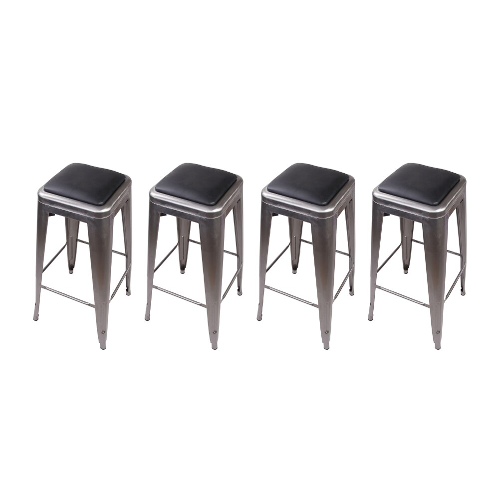 metal bar stools with leather seats