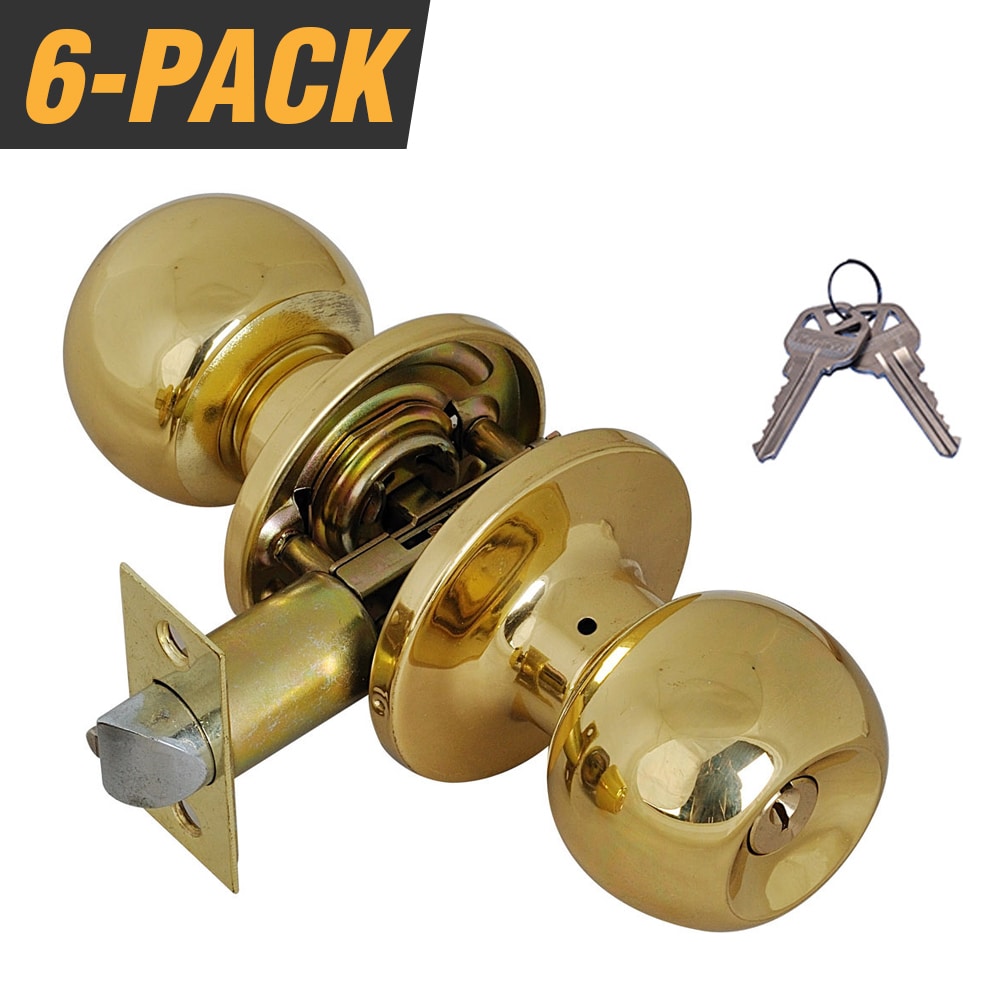 6 Pack Keyed Alike Entry Door Knobs and Single Cylinder Deadbolt Lock Combo Set