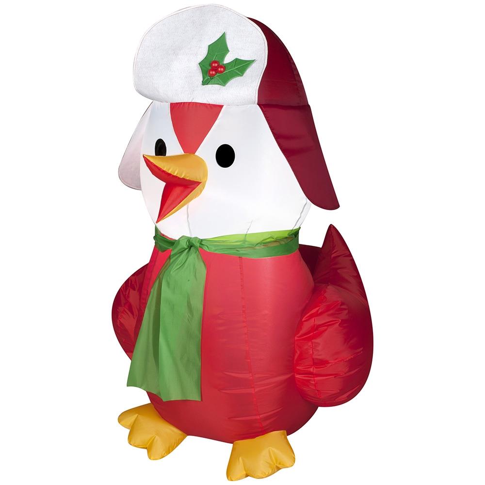 Gemmy 3.5FT Inflatable Christmas Goat with Scarf and Santa Hat Indoor/Outdoor Ho 