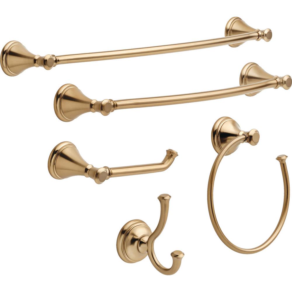 Delta Cassidy 24-in Double Champagne Bronze Wall Mount Double Towel Bar