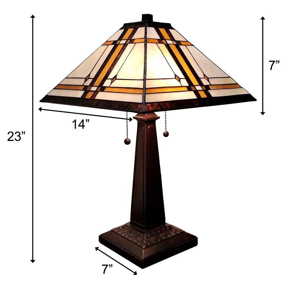 Amora Lighting 17-in Multi Table Lamp with Glass Shade