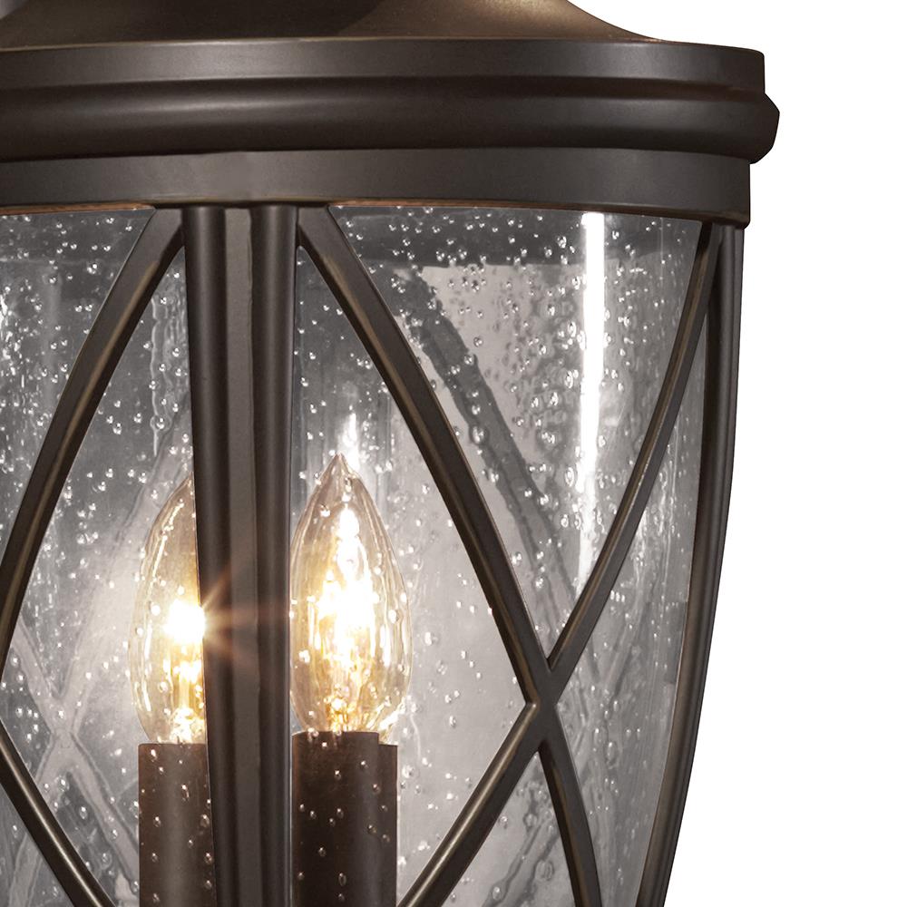 allen + roth Castine 3Light 23.75in Rubbed Bronze Outdoor Wall Light