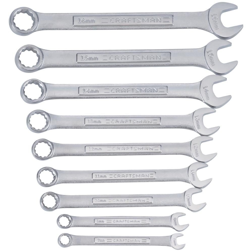 Craftsman 9 pc # 47235 Made in the USA Metric 6 pt Combination Wrench Set 