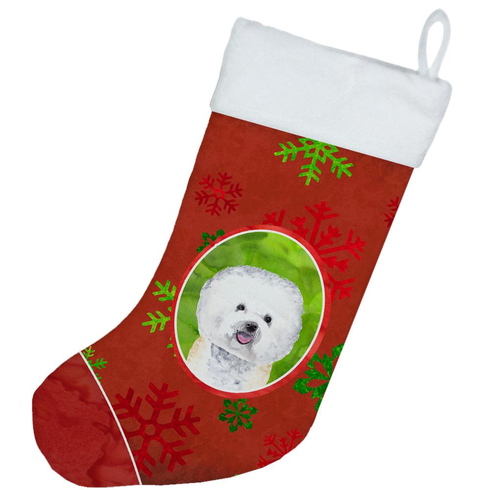 CK4016CS Christmas Snowflakes Schnauzer #2 Christmas Stocking Fireplace