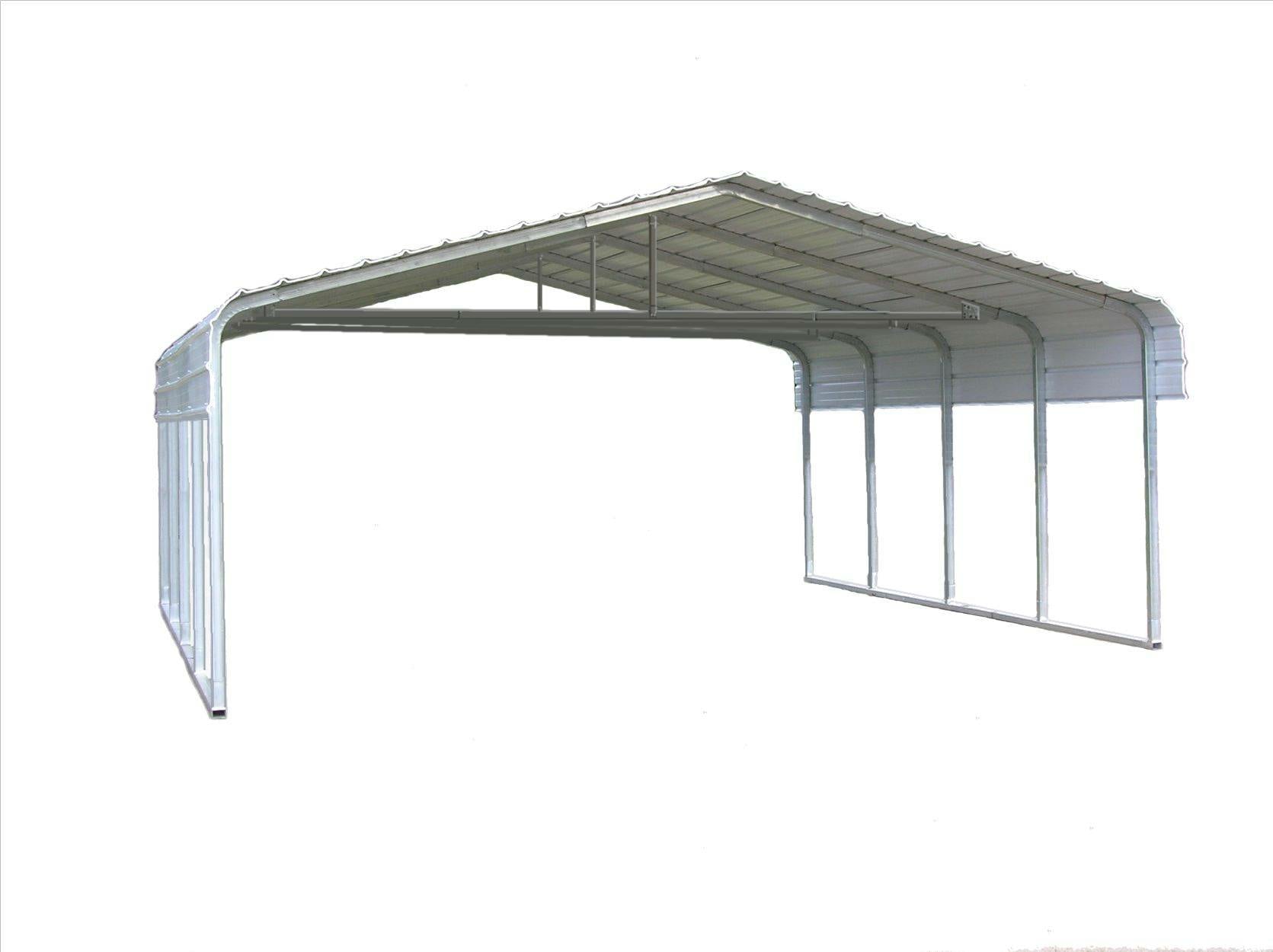 Versatube 24 Ft X 29 Ft White Metal Carport In The Carports Department At Lowes Com