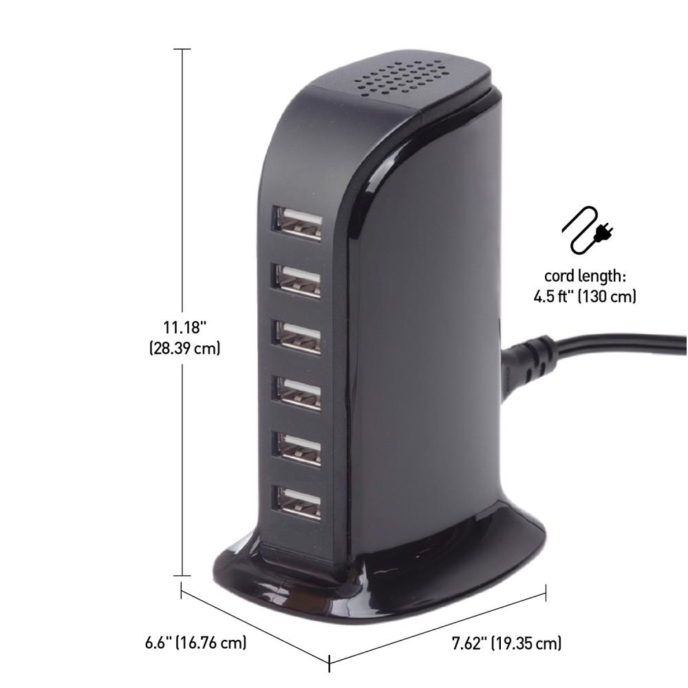 New Elivebuy 6 Outlet Home/Office Power Strip w/ 5-Port Desktop USB Charger 
