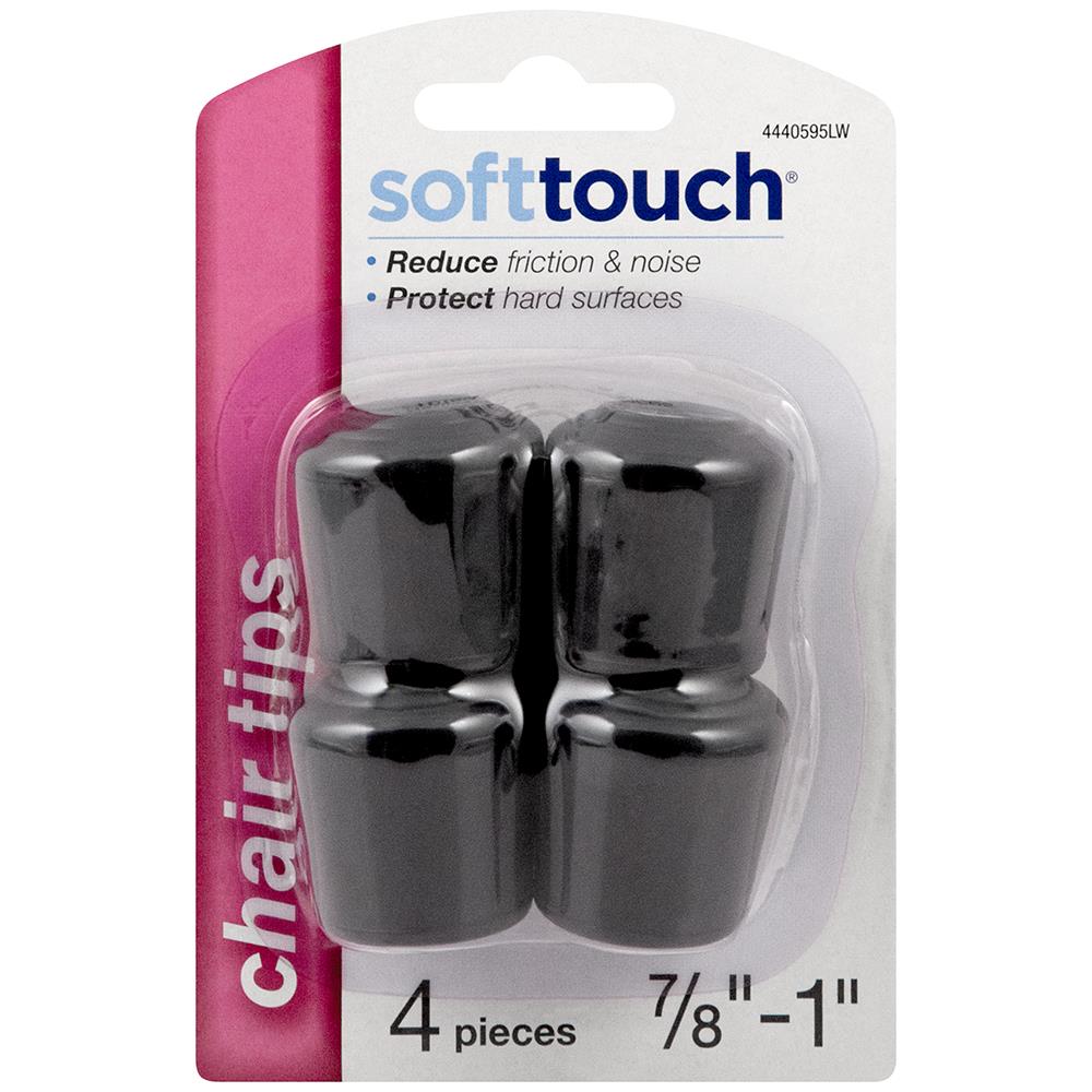 Black Free Shipping !!! 4 Piece 1" New SoftTouch Rubber Leg Tip 