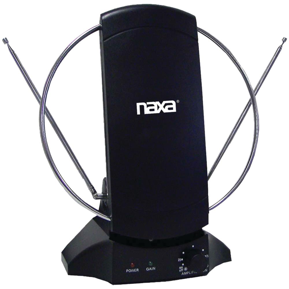 Digital Indoor TV Antenna HDTV Amplified Standing FM/VHF/UHF High Gain Black 
