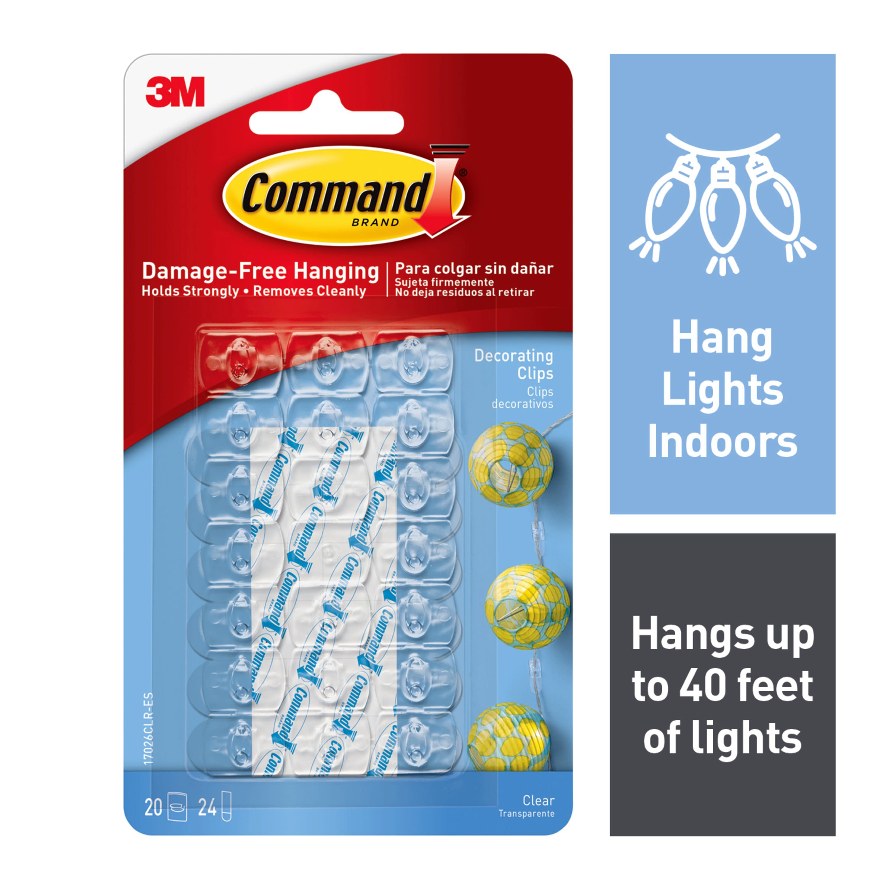 Command Decorating Clips with Clear Strips A 1 PACK 