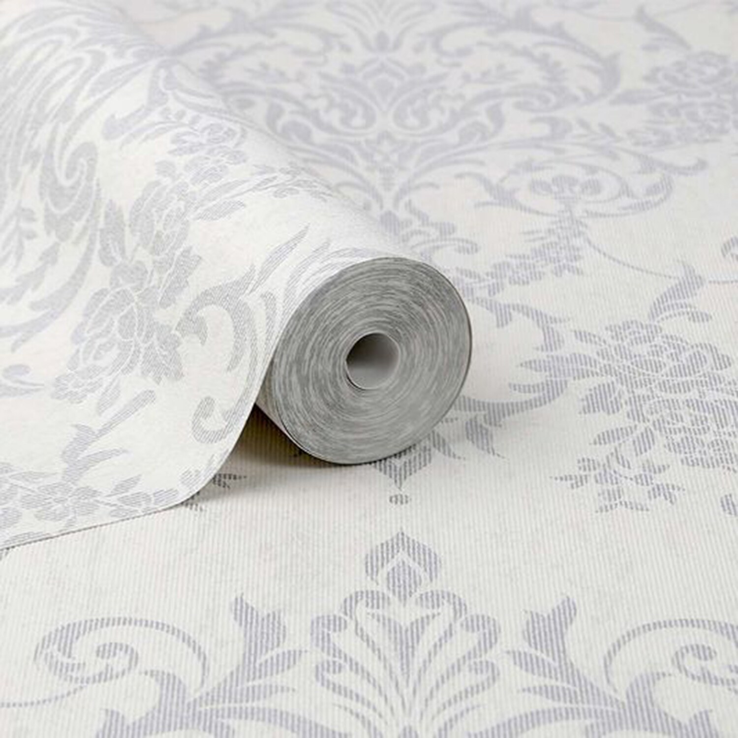 Graham & Brown 56-sq Ft Silver Vinyl Textured Damask Unpasted Wallpaper 