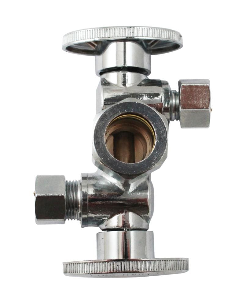 Keeney Brass 1/2-in Compression x 3/8-in Compression Quarter Turn Angle Valve 