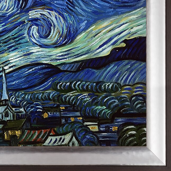 Multi-Color La Pastiche Hand Painted Oil on Canvas Starry Night by Vincent Van Gogh Framed 41.25 x 29.25 Multi-Color La Pastiche Hand Painted Oil on Canvas Starry Night by Vincent Van Gogh Framed 41.25 x 29.25