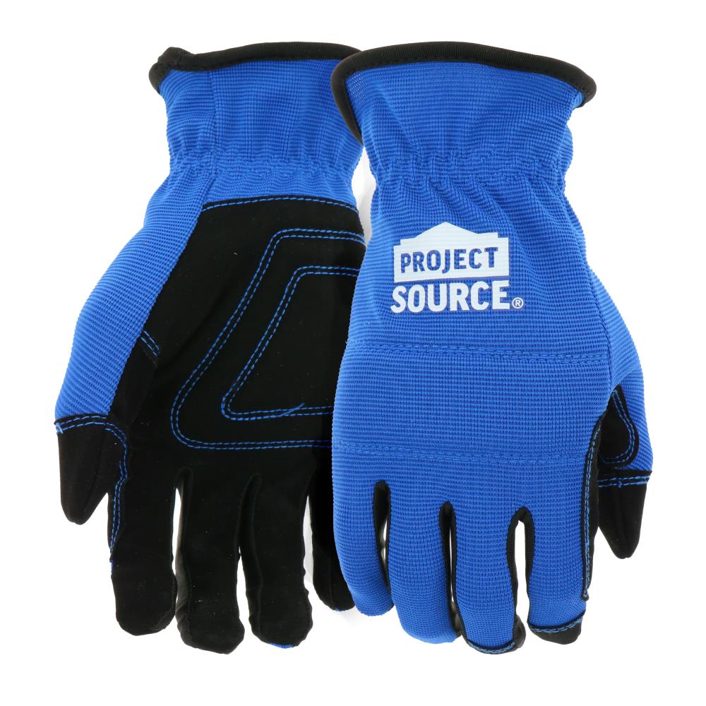 Project Source Large Leather Construction Gloves, (3-Pairs)