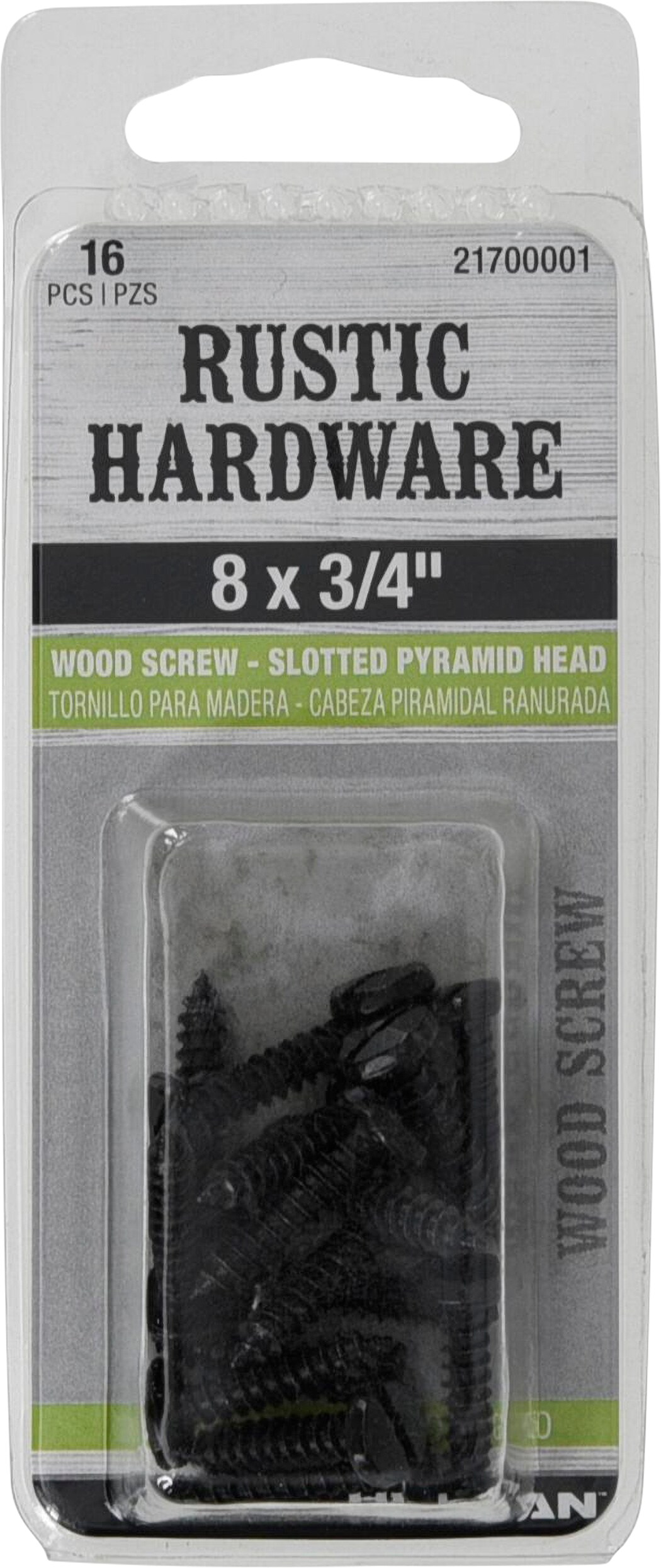 Rustic Pyramid Head Wood Screws #8 X 3/4 this is for a package of 100 