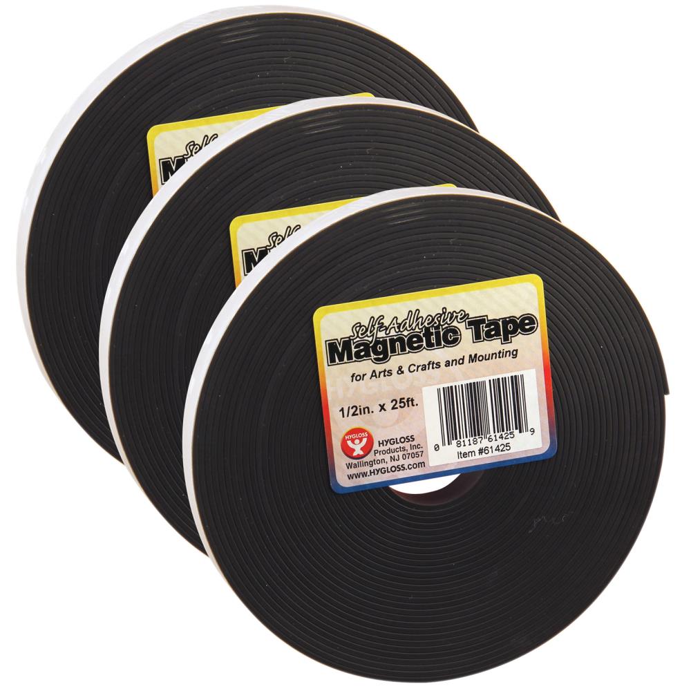 0.5 in, 25 ft Magnetic Strip with Adhesive Backing 