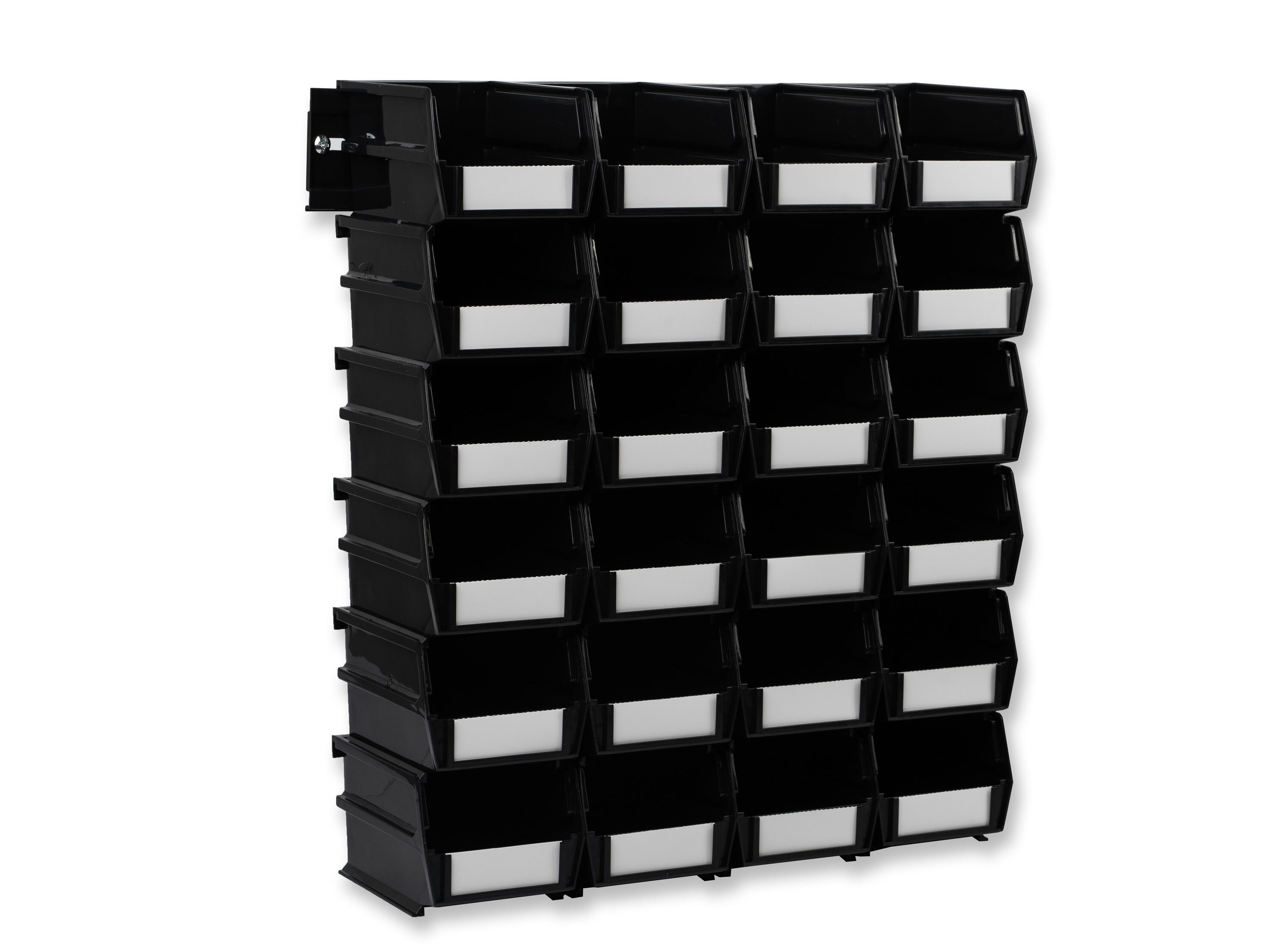 LOCBIN 24 PCS Plastic Bins Wall Storage System Garage Shop Office Tool Organizer 
