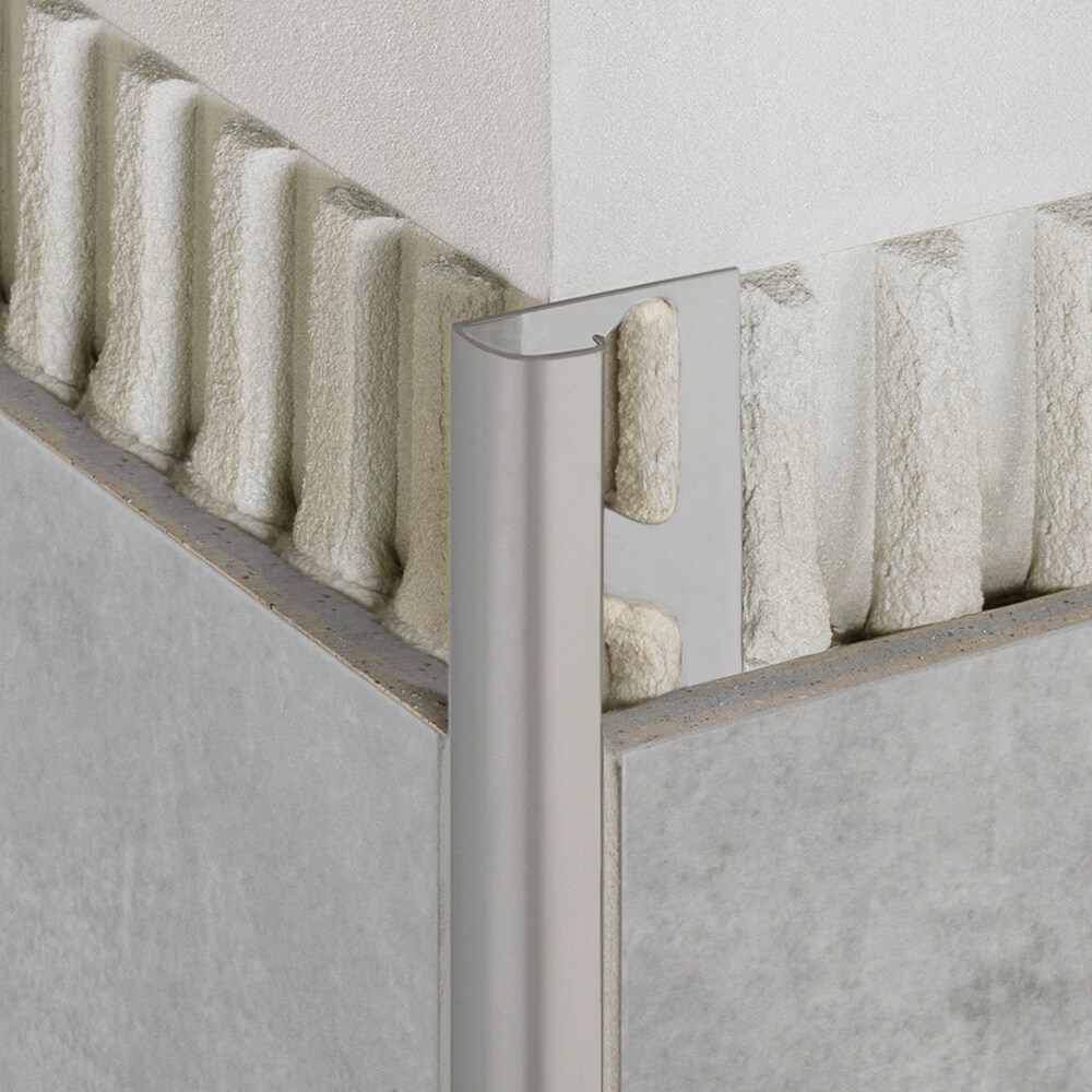 Schluter Systems Rondec 0375 In W X 985 In L Satin Nickel Anodized Aluminum Bullnose Tile Edge 8408