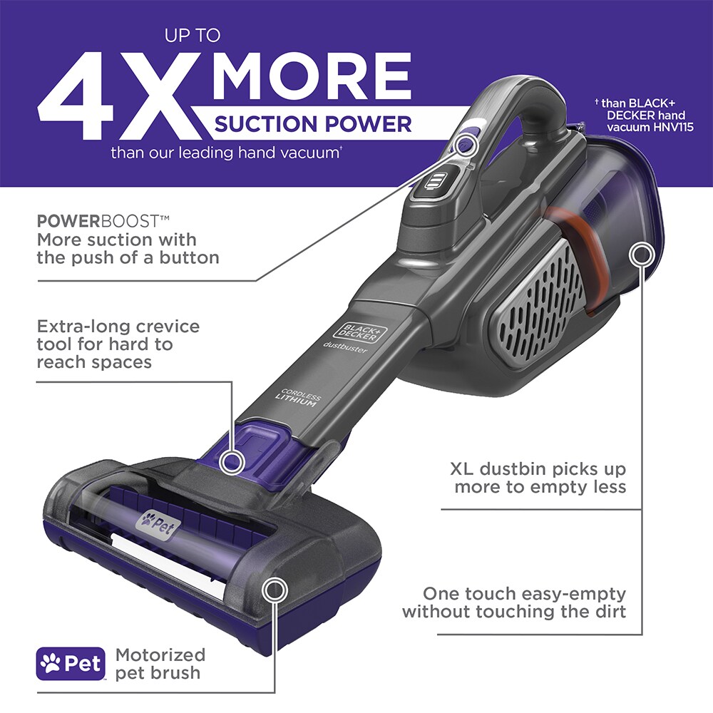 Black Decker Dustbuster Advancedclean 20 Volt Cordless Handheld Vacuum In The Handheld Vacuums