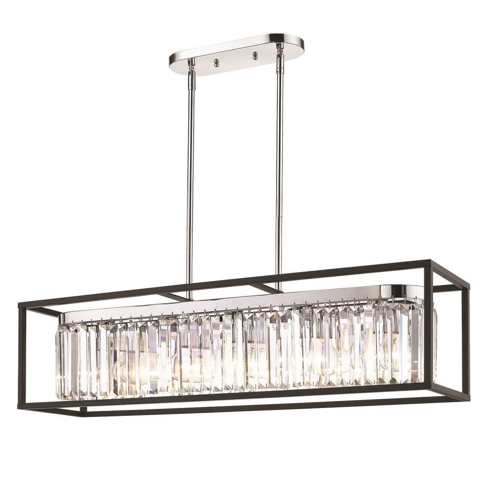 chrome linear pendant light