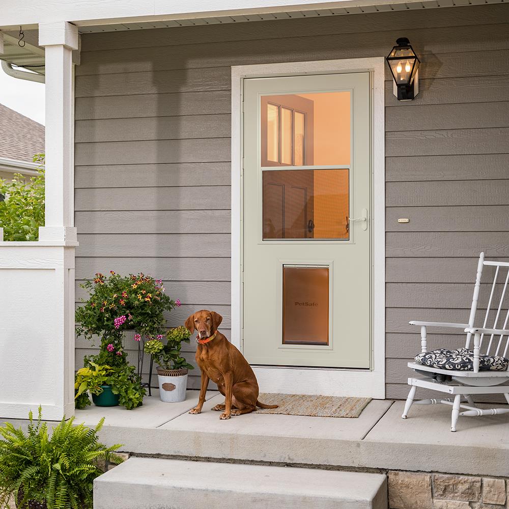 LARSON Pet Door XL 36in x 81in Almond HighView Wood Core Storm Door