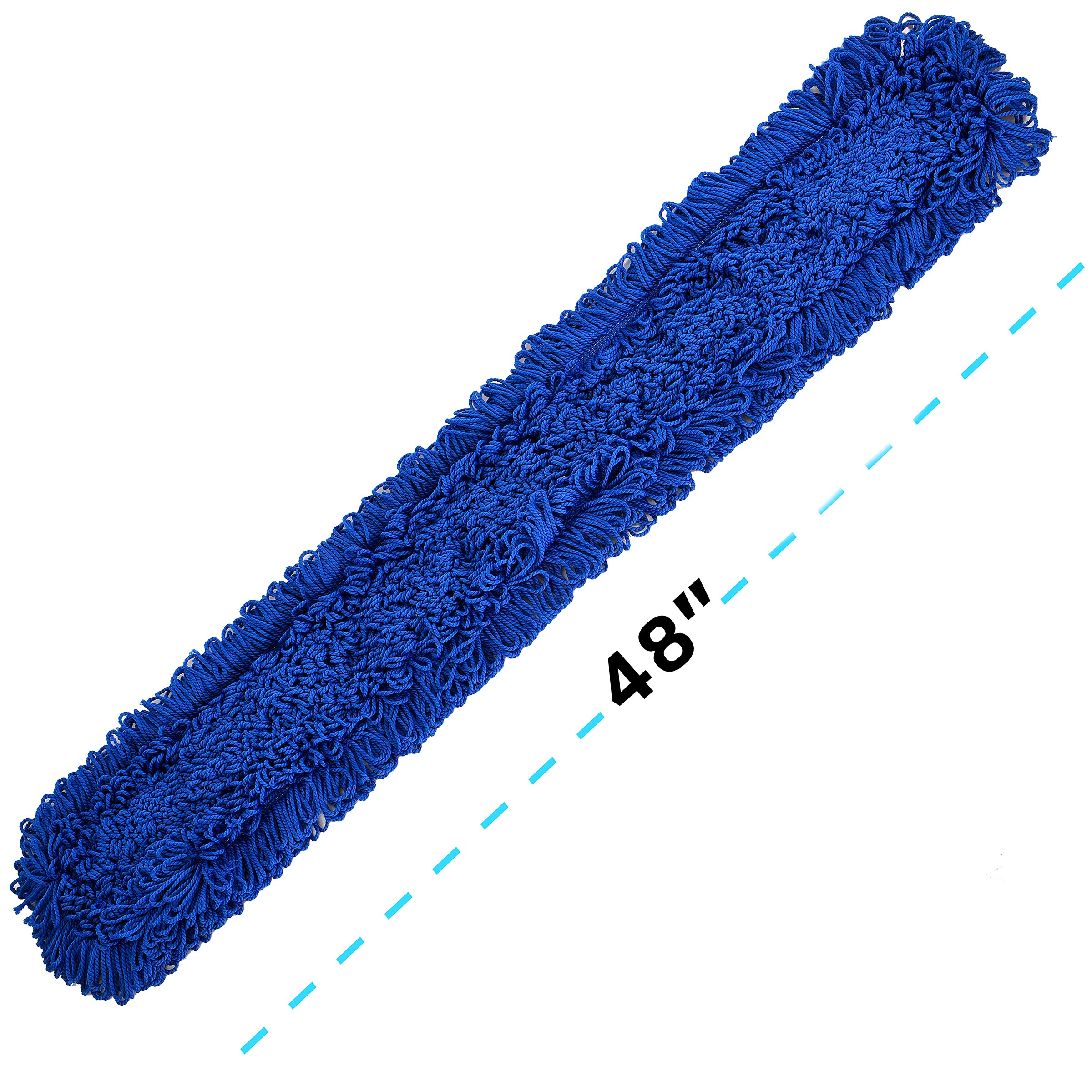6 Pack Dust Mops72" Blue-Microfiber Industrial Style 
