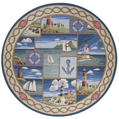 HomeRoots Bernadette 2 x 4 Blue Oval Area Rug HomeRoots Bernadette 2 x 4 Blue Oval Area Rug