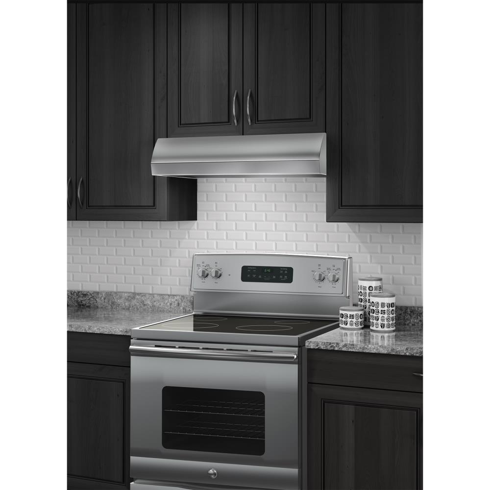 Convertible Range Hood Under Cabinet Stainless with Light and 2-Speed Fan 30 in 