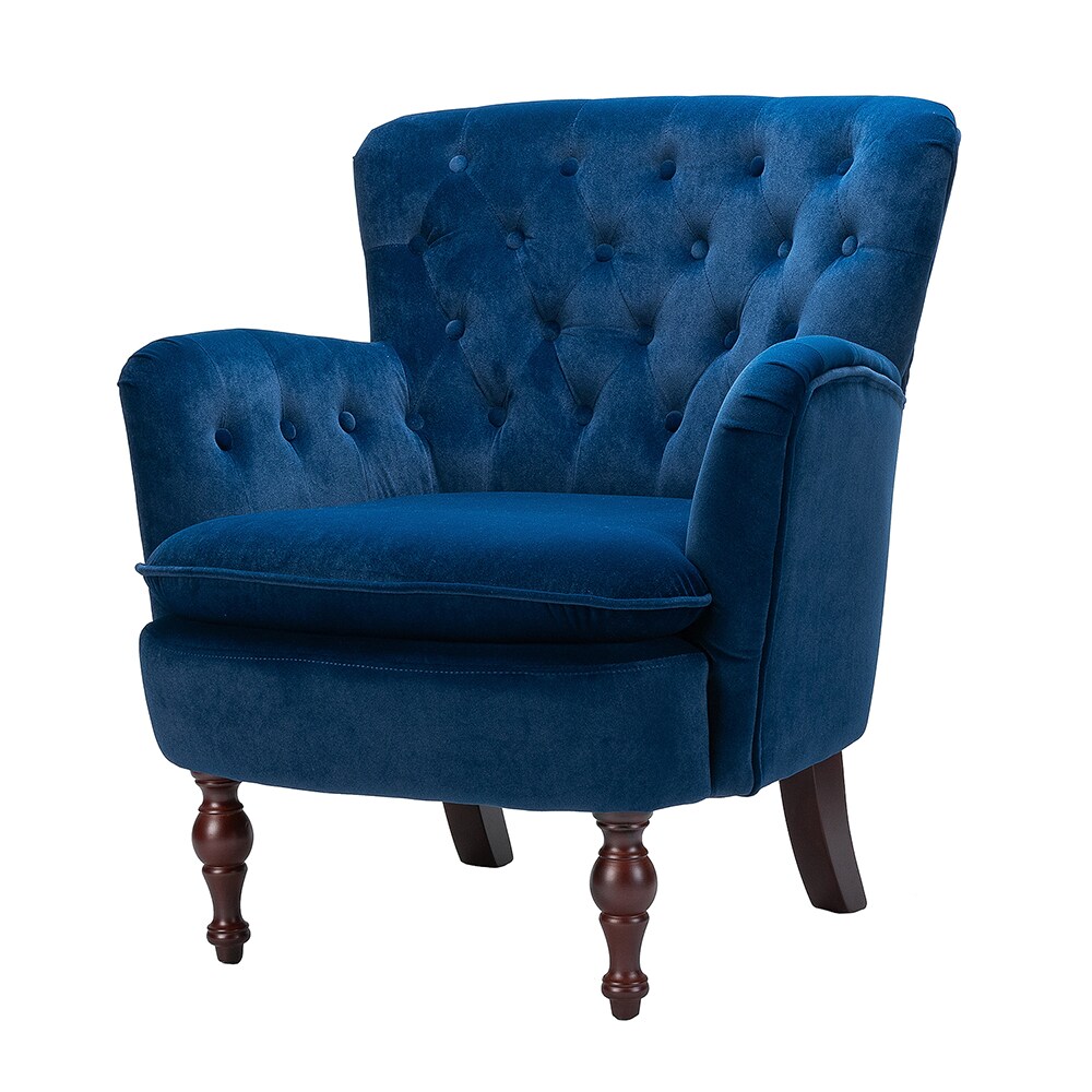 navy blue tufted chair