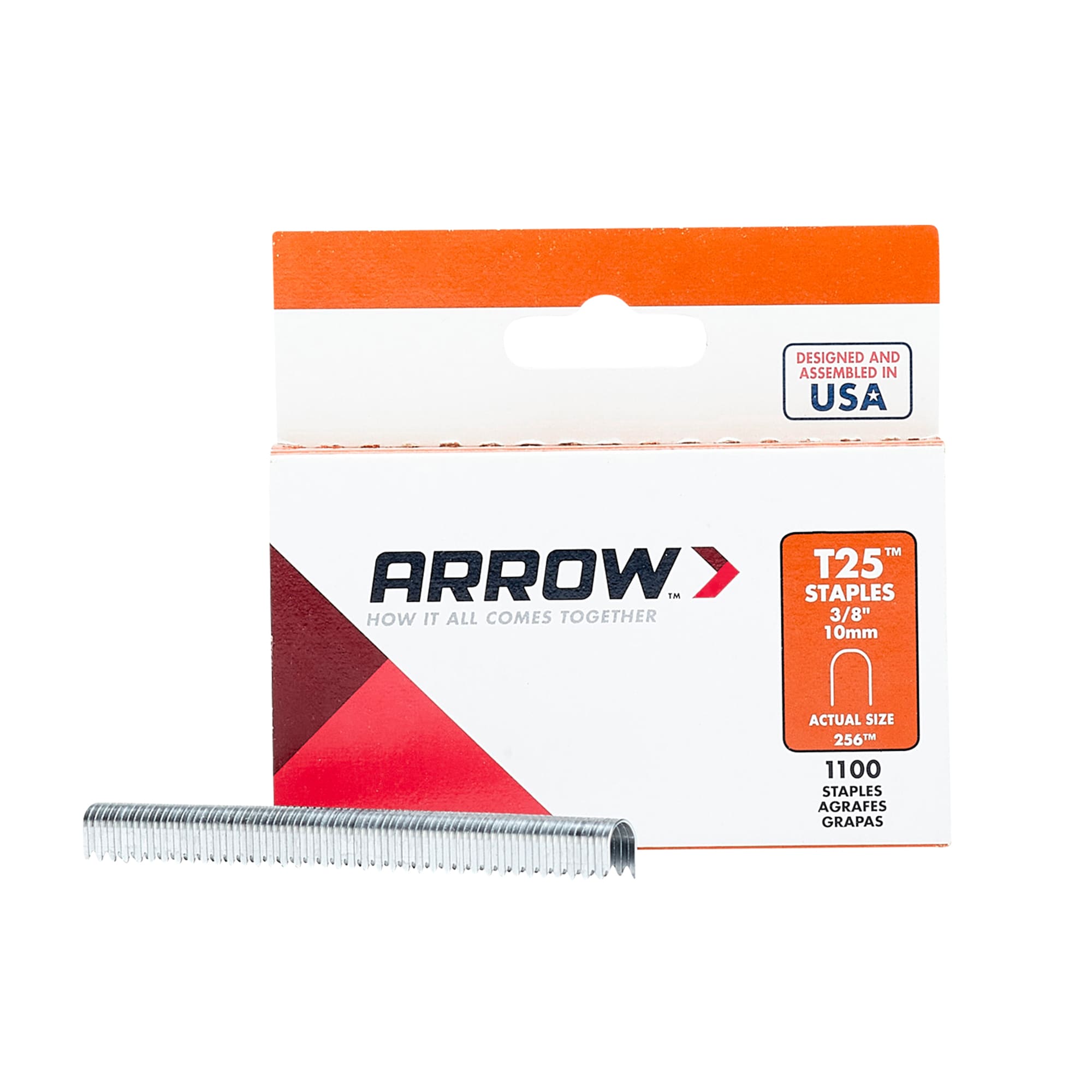 3/8in Box 1000 NARROW ROUND CROWN Arrow T25 Staples 10mm