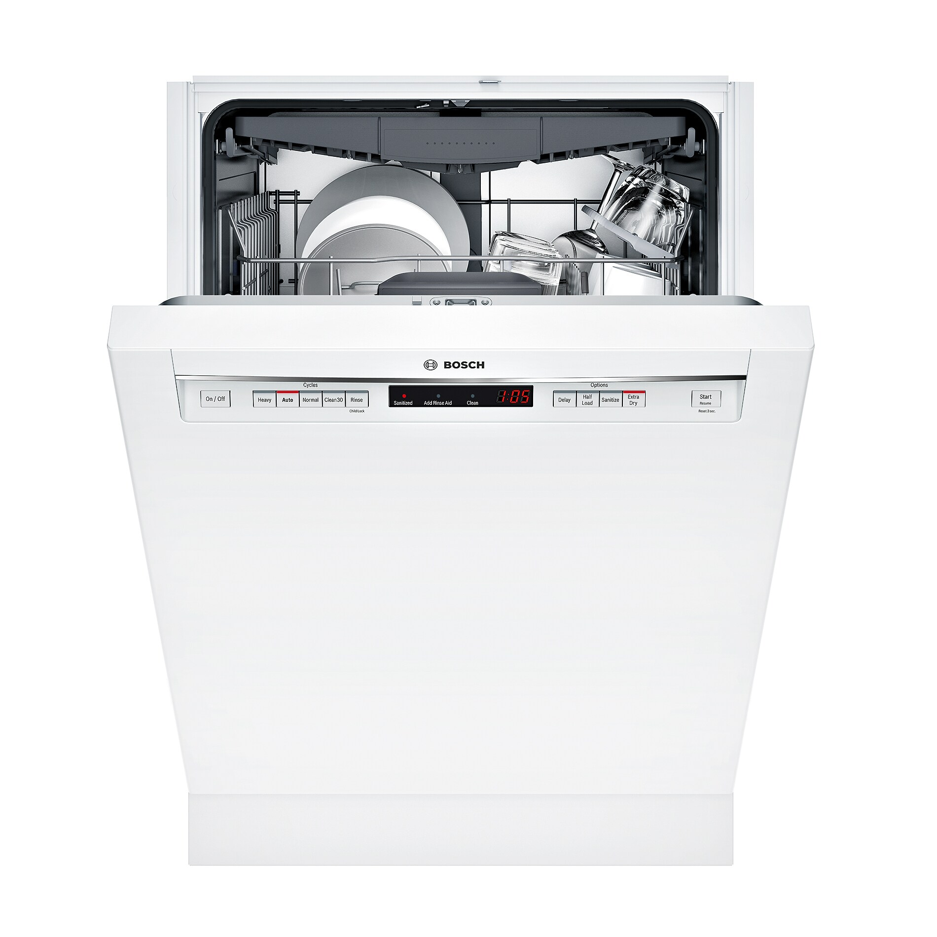 Bosch 300 44Decibel Front Control 24in BuiltIn Dishwasher (White