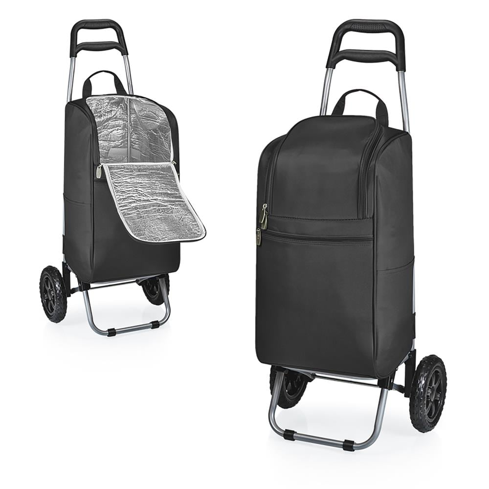 Black ONIVA a Picnic Time Brand Insulated Cart Cooler with Wheeled Trolley 