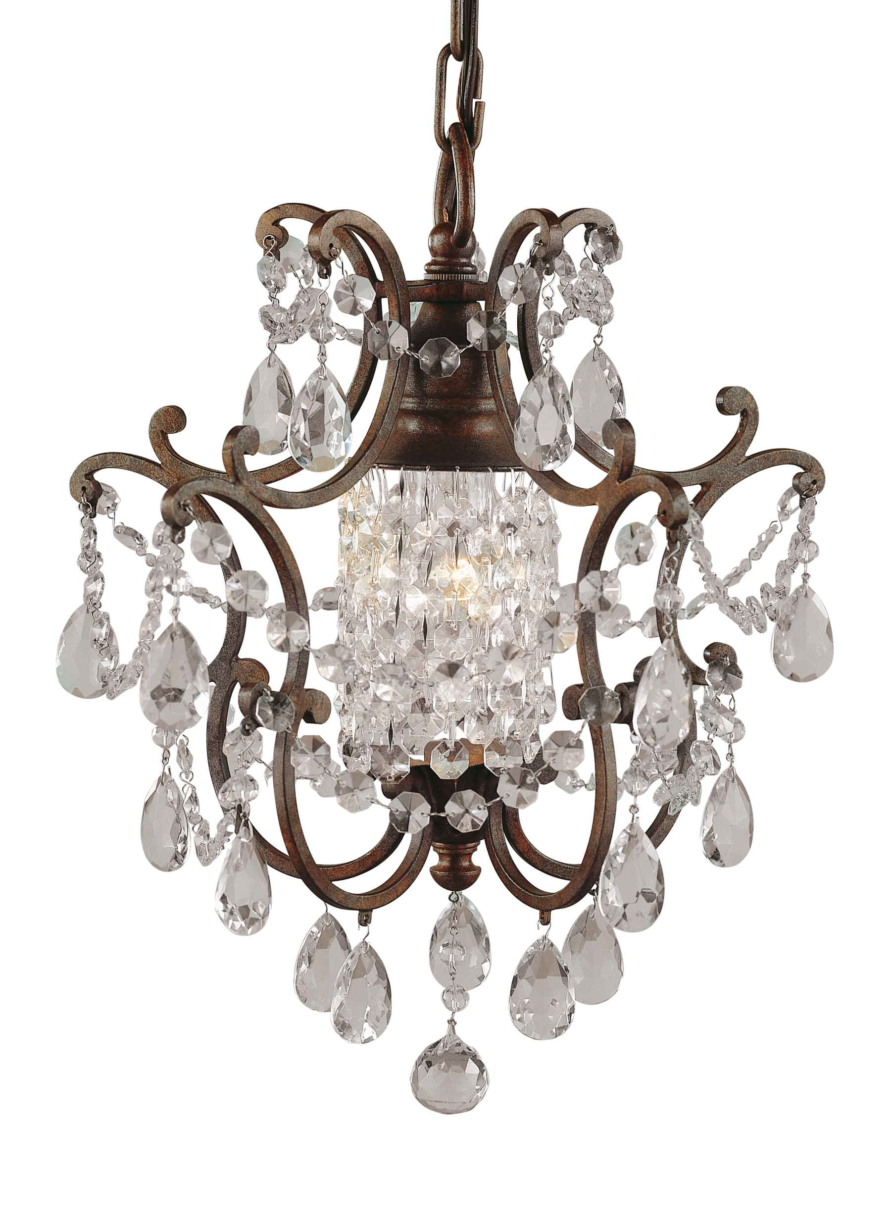 bronze chandelier with crystal accents