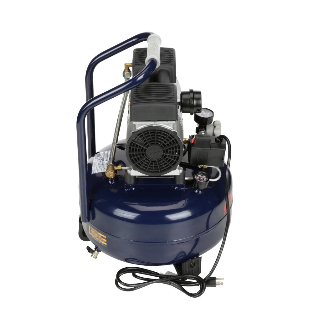 Half the Noise 4X Life Campbell Hausfeld DC060500 Quiet Air Compressor All the Power 6 Gallon Pancake Half the Noise 4X Life Campbell Hausfeld DC060500 Quiet Air Compressor All the Power 6 Gallon Pancake