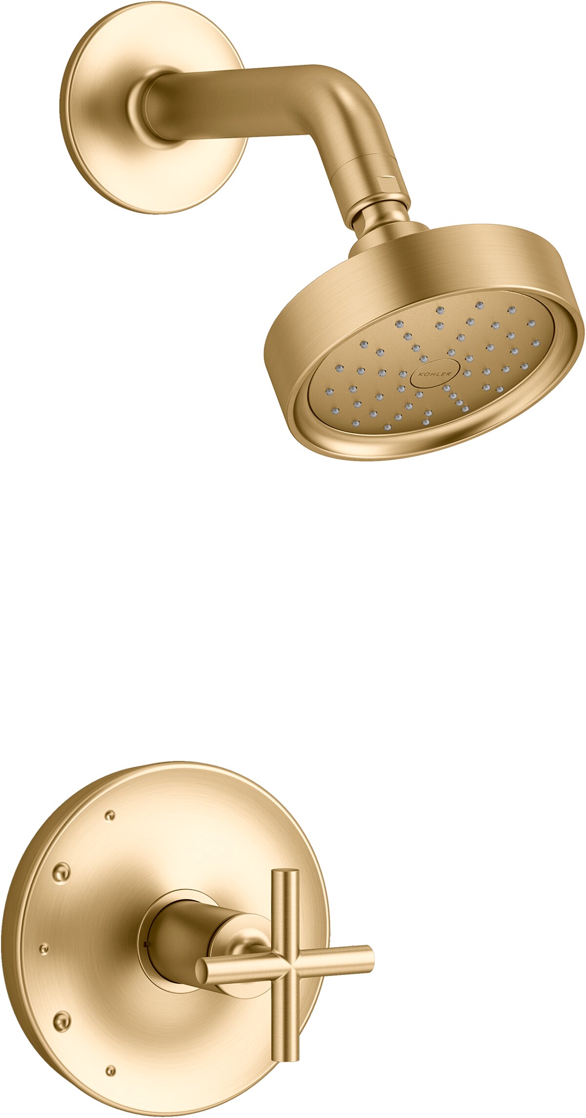 KOHLER Purist Vibrant Brushed Moderne Brass 1-handle Shower Faucet (Valve  Not Included)