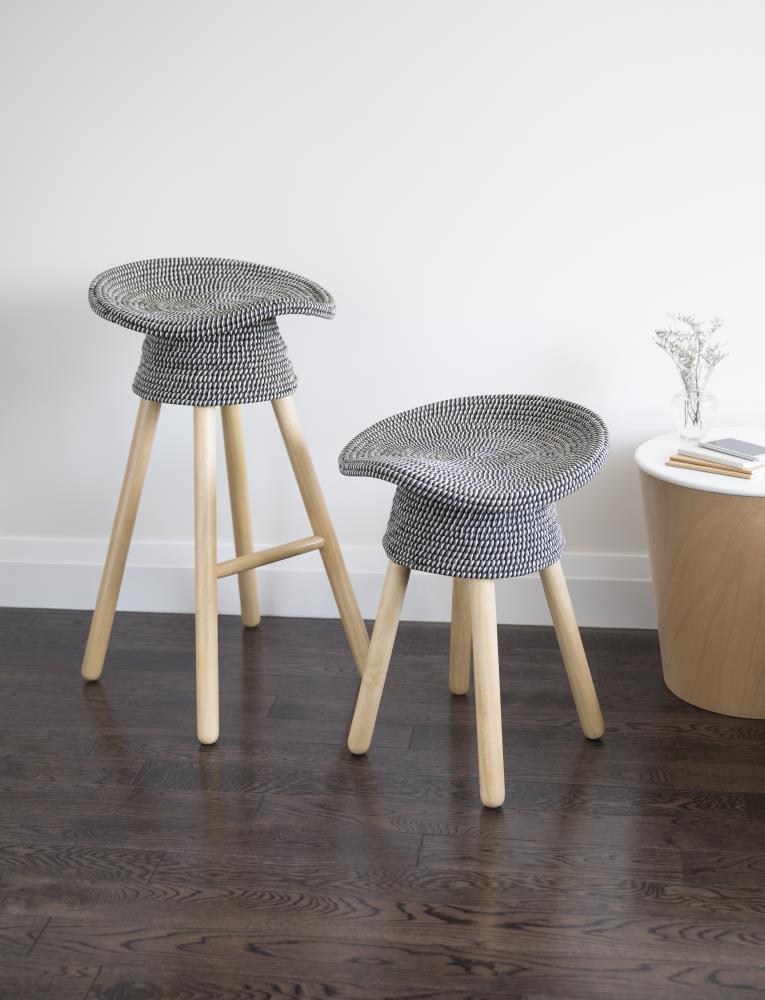 Umbra Coiled Grey Small Bar Stool in the Bar Stools department at 