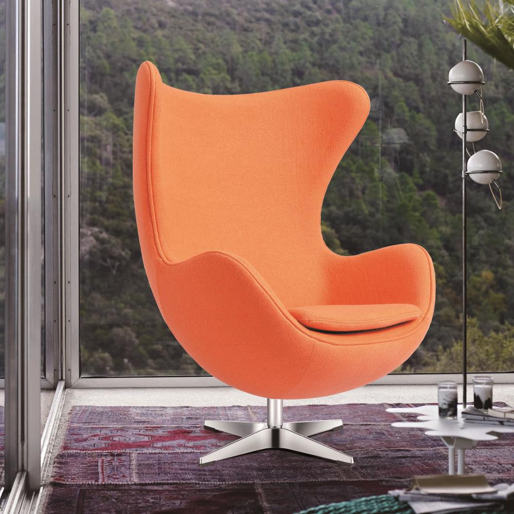 Flash Furniture Modern Orange Fabric Accent Chair In The Chairs Department At Lowescom