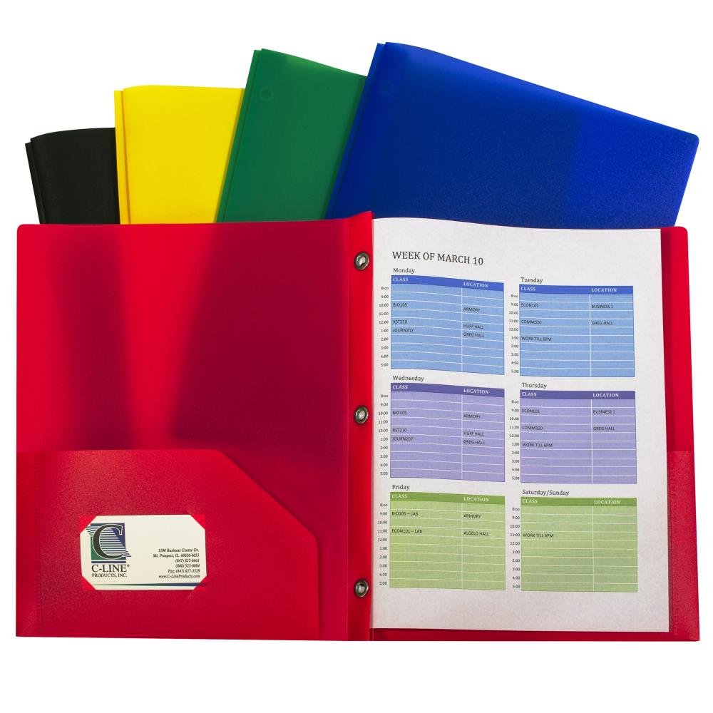 Details about   Lot of 7 Multi-Colors 2 Pocket Portfolio Folders With Prongs $9.50-$5.70/Lot 