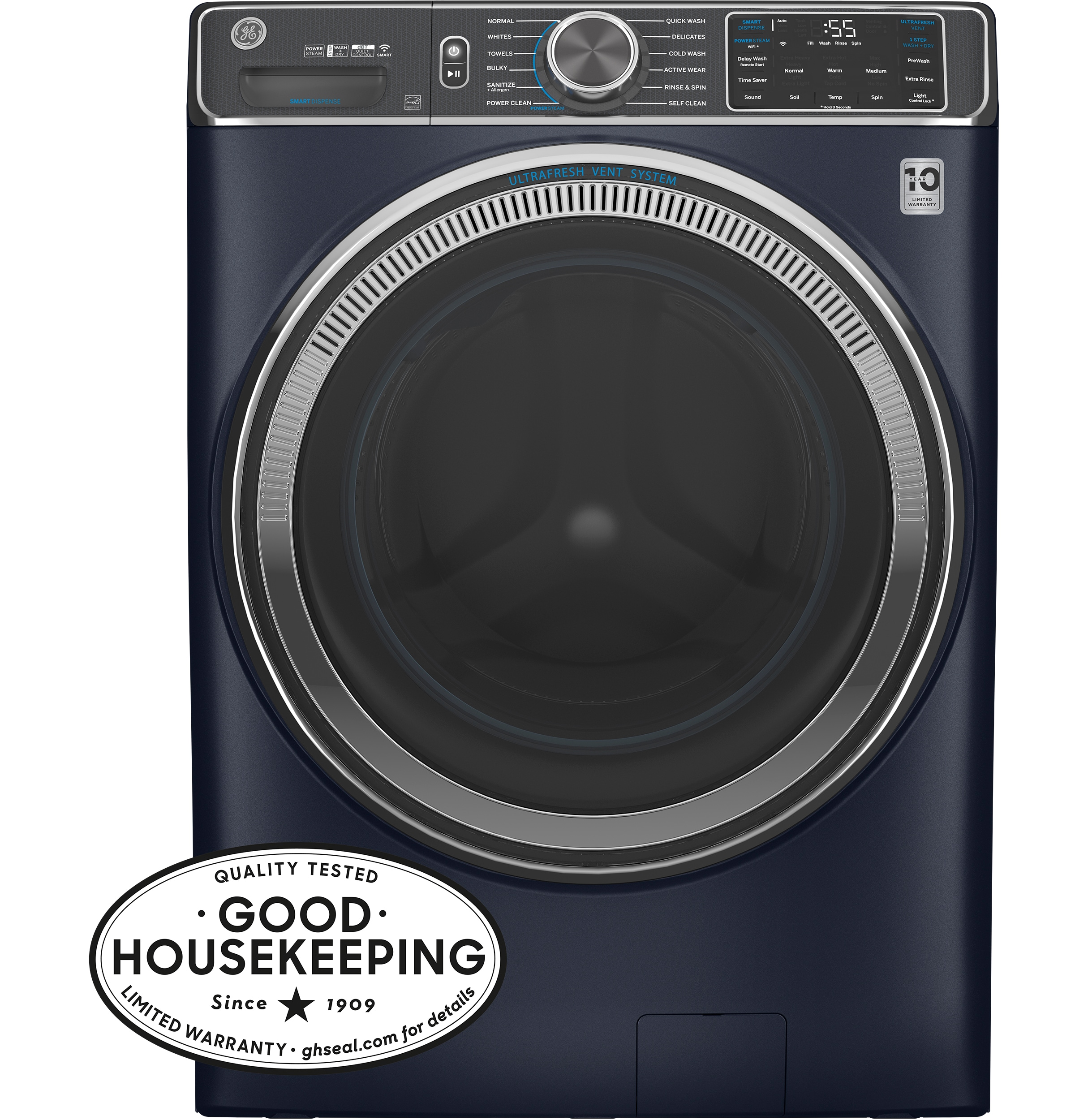 UltraFresh Vent System 5-cu ft Stackable Steam Cycle Front-Load Washer (Sapphire Blue) ENERGY STAR in the Front-Load Washers department at Lowes.com