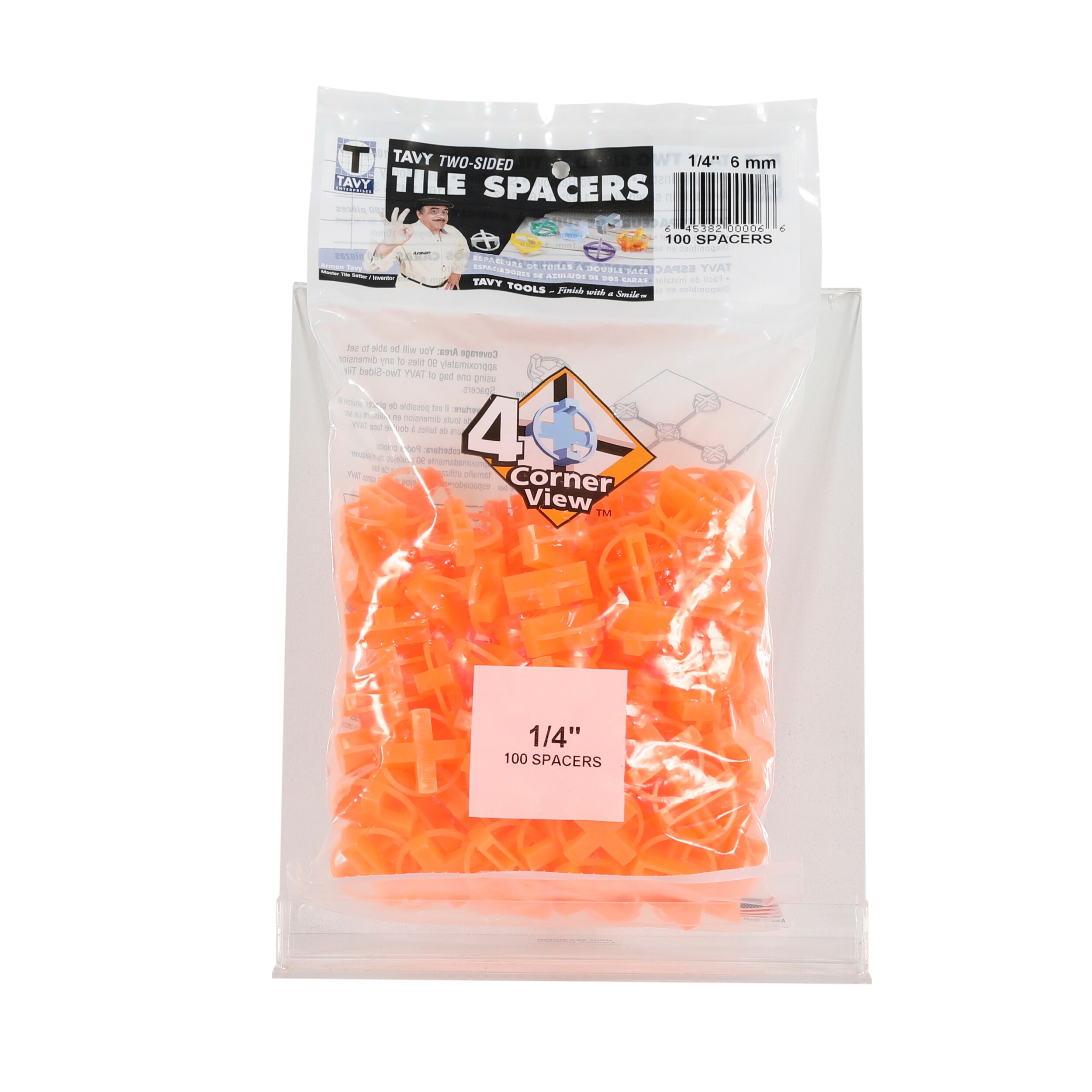 Tavy 100-Pack 1-In W x 1-In L 1/4-In Orange Plastique Tile Spacer 