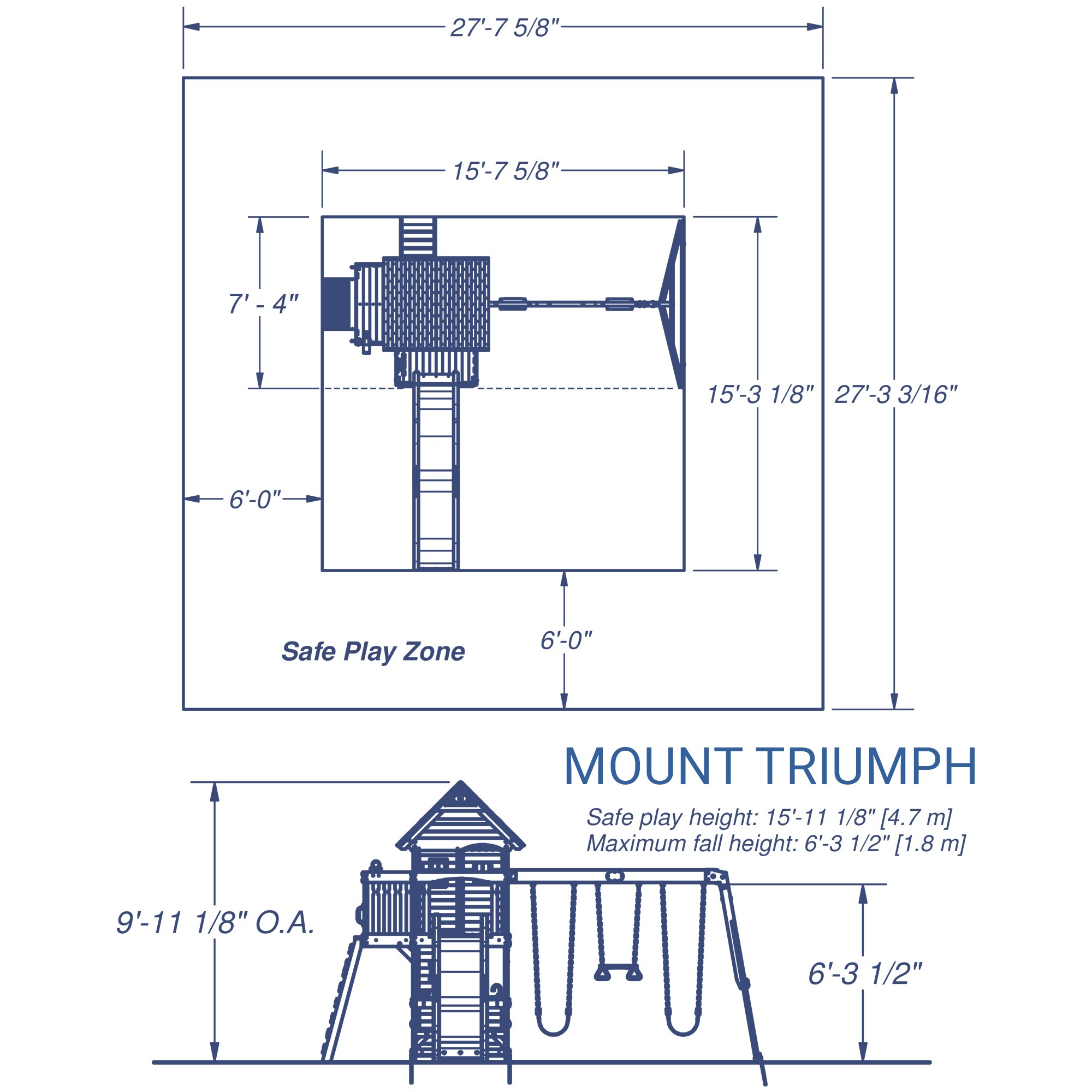 mount triumph swing set