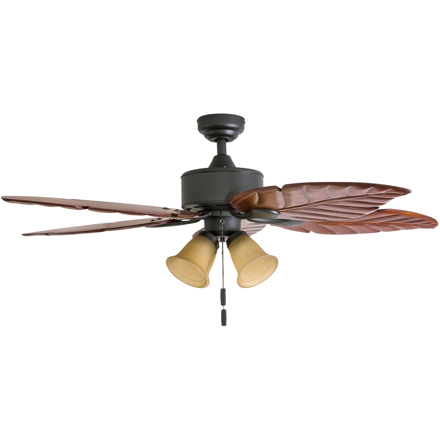 52" Prominence Home Royal Palm Tropical Four Light LED Ceiling Fan RC Bronze