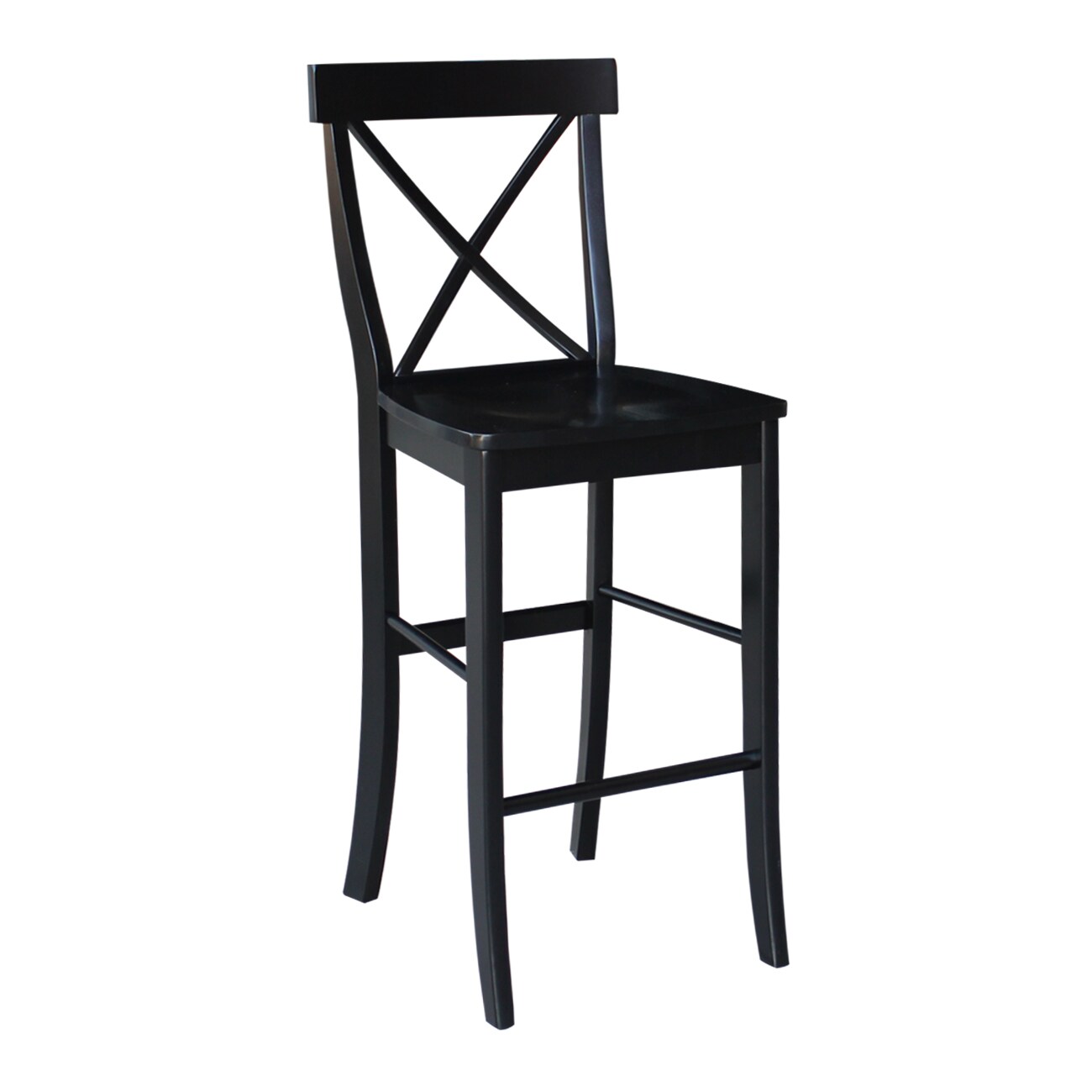 x back black bar stool