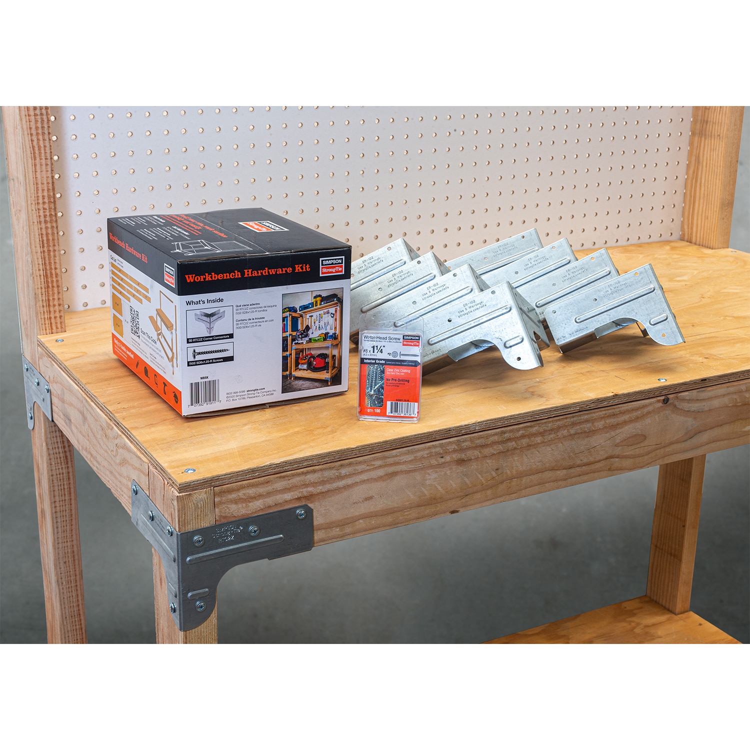 Simpson Strong-Tie 8 Pc Workbench Steel Hardware & Shelf Kit WBSK 