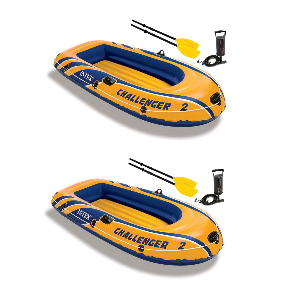Intex Challenger 3 Set Inflatable Boat Dinghy Raft with Oars and Pump 68370NP 