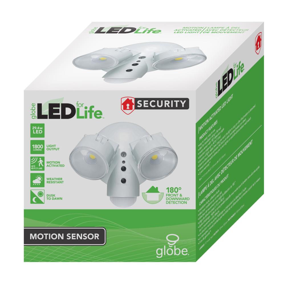 Globe Electric 1800lumen White Hardwired Integrated LED Outdoor DusktoDawn Floodlight in the